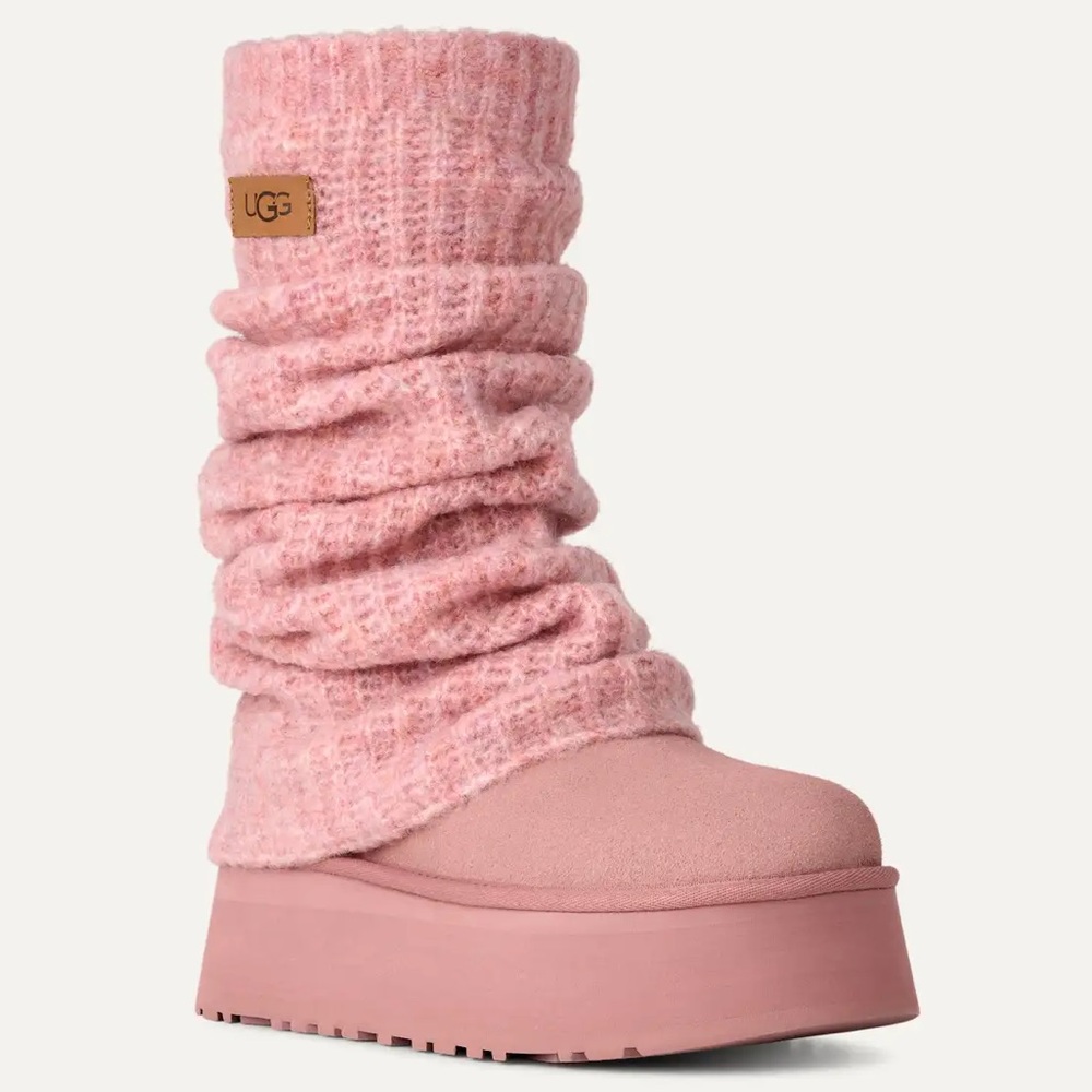 🌸🥜 UGG CLASSIC MINI DIPPER LEG WARMER PINK DAWN 🥜🌸